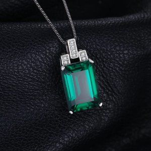 💎 6ctw Nano Russian Emerald Necklace